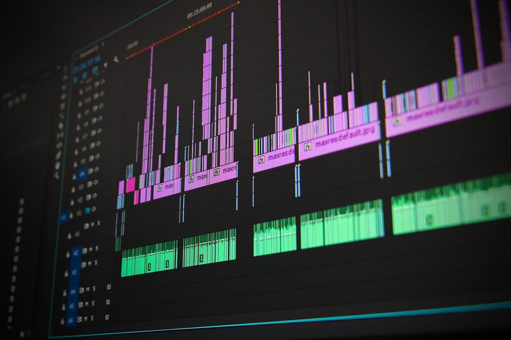 A picture of a video in the editing process opened in Premiere Pro